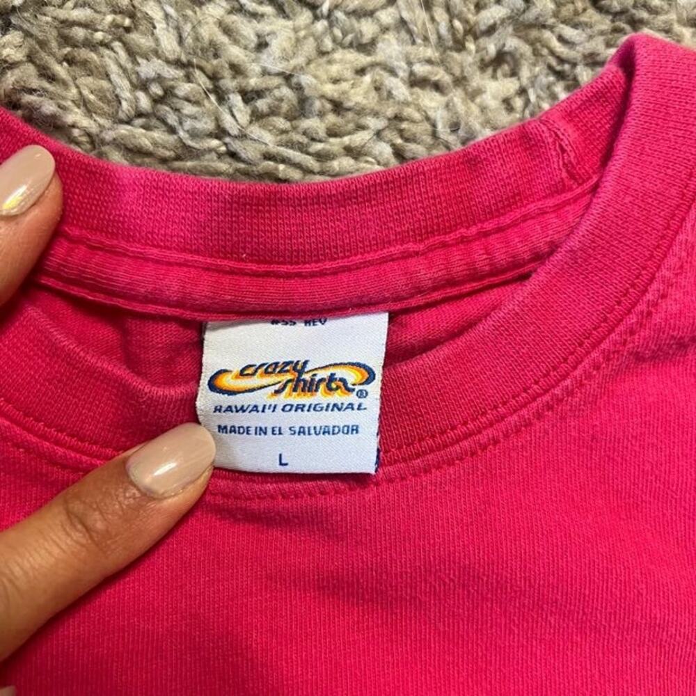 Crazy Shirt Long Sleeve Crew Neck T-Shirt Casual Barbiecore Pink Kids Girl Large - Picture 4 of 4